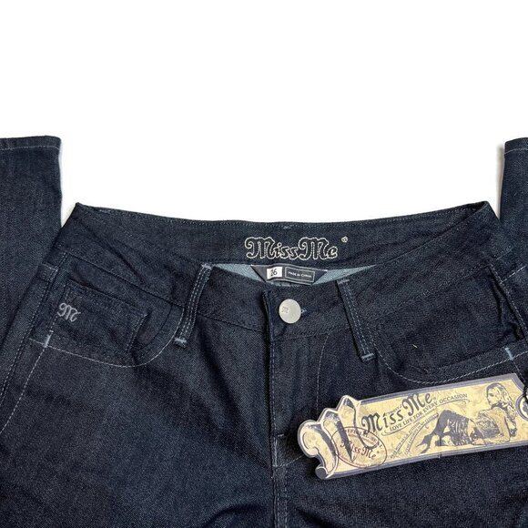 Miss Me Nicole 5 Pocket 26 x 31 Low Rise Skinny Jeans 5 Pocket Dark Blue New - Picture 5 of 9